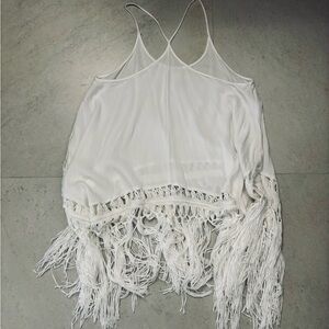 WHITE FRINGED TOP